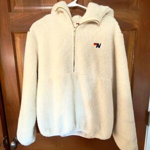 Aviator Nation Quarter Zip Teddy Fleece Jacket S